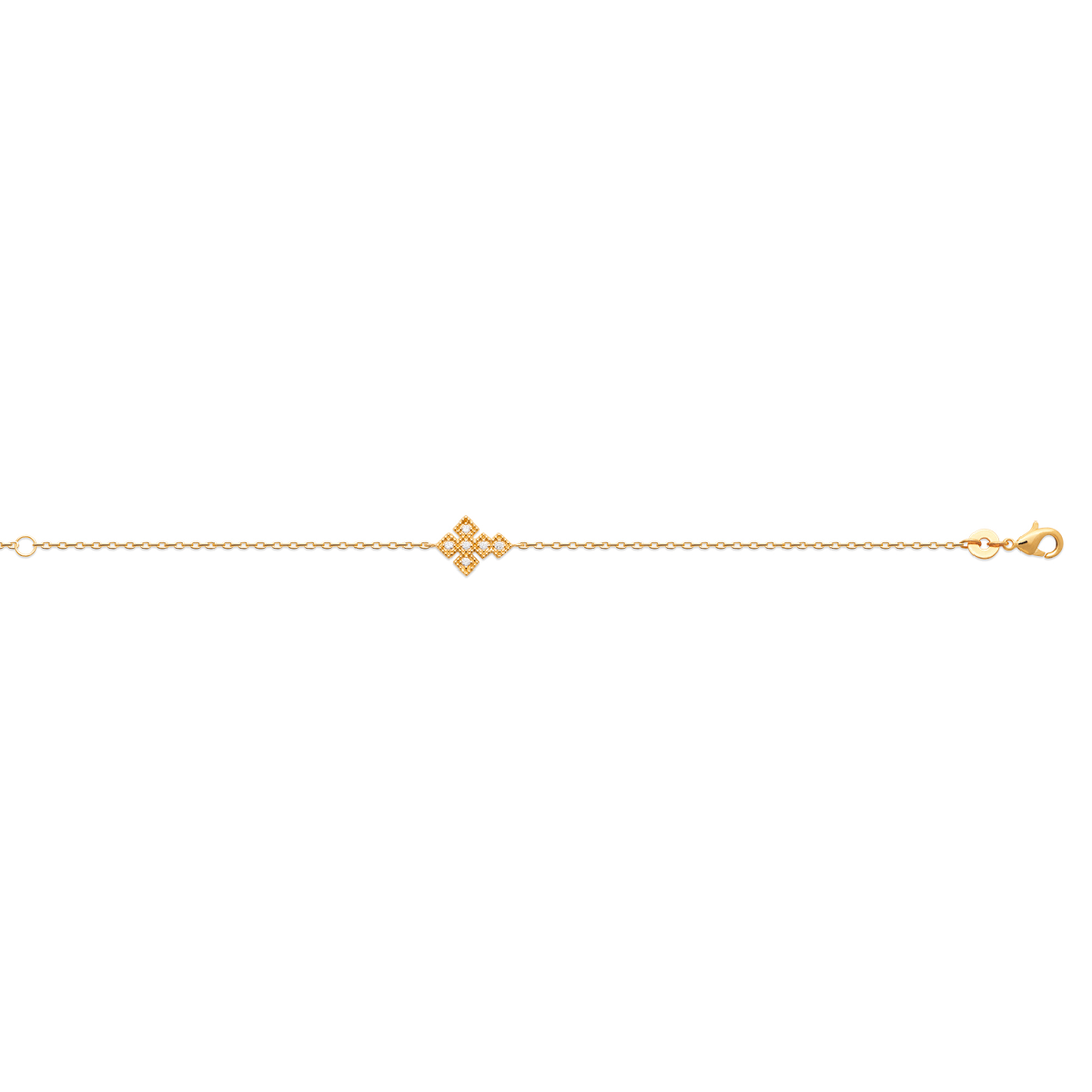 Mystigrey Small Cross 18K Gold Plated Bracelet for Women with Cubic Zirconia White