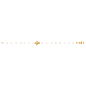 Mystigrey Small Cross 18K Gold Plated Bracelet for Women with Cubic Zirconia White