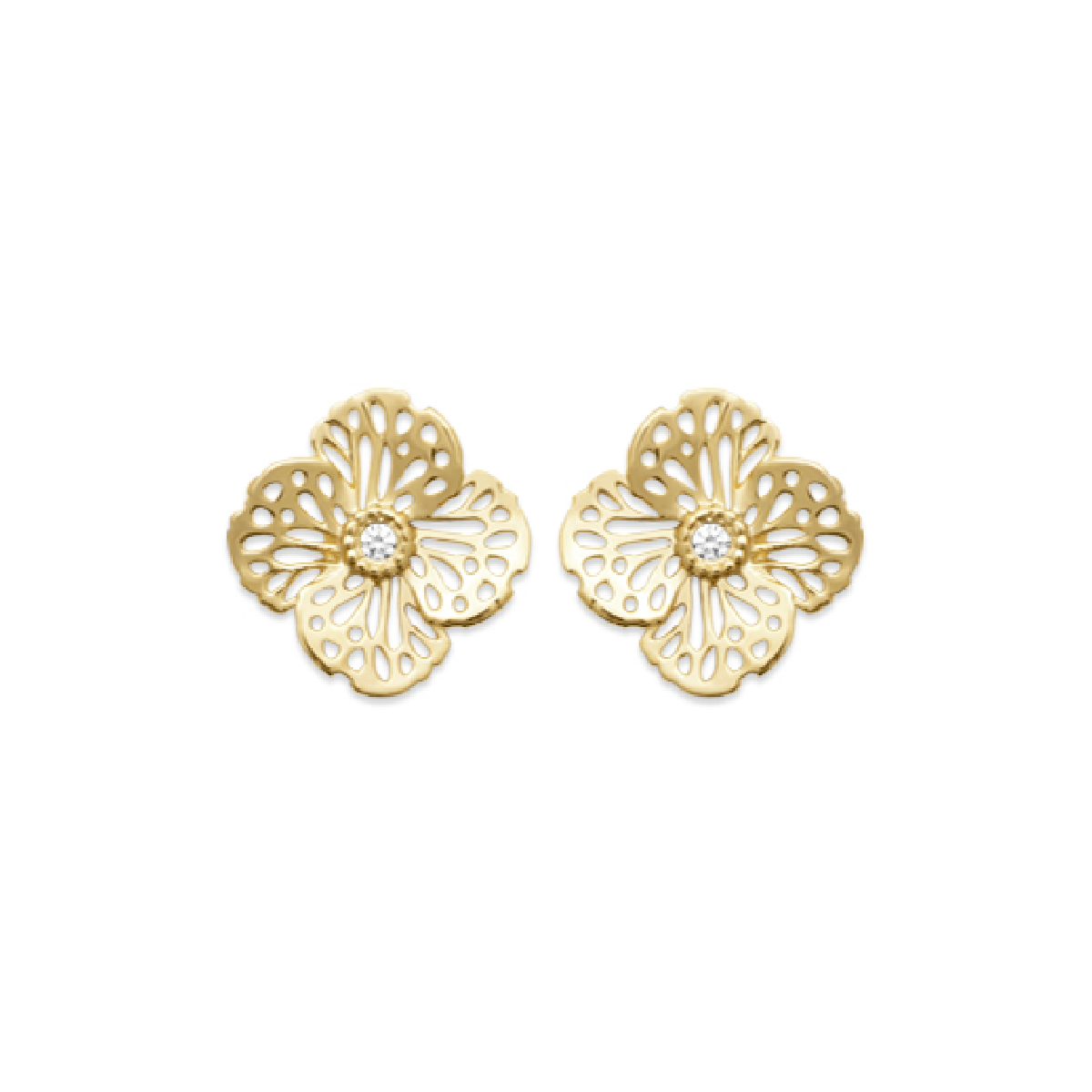 Pansy Plumeria Earrings in 18K Gold Plated