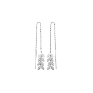 Mystigrey Cesaria .925 Sterling Silver Plated Rhodium and 18K Gold Plated Long Earrings