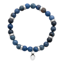 Load image into Gallery viewer, Mystigrey Rio Stainless Steel Bracelet for Men Blue Sodalite  Large
