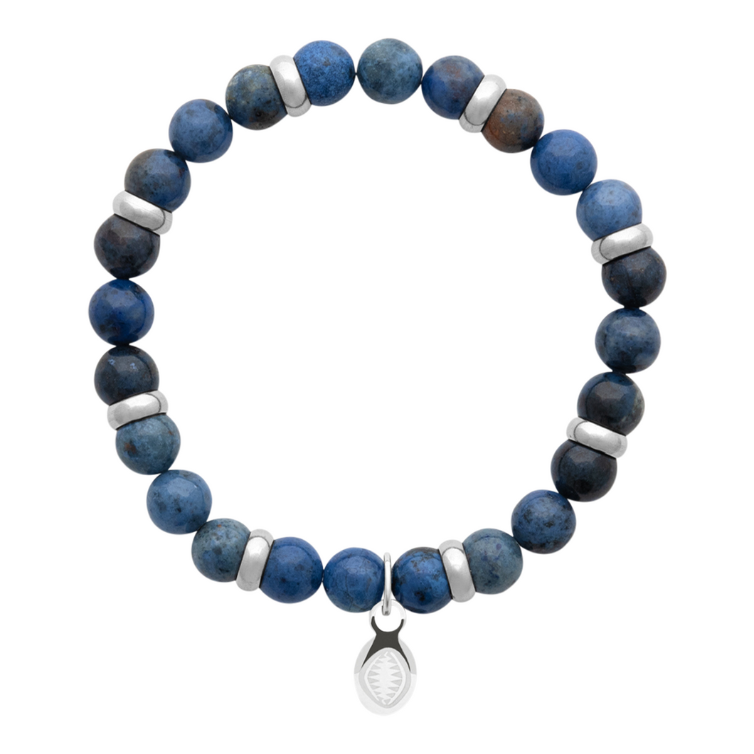 Mystigrey Rio Stainless Steel Bracelet for Men Blue Sodalite  Large