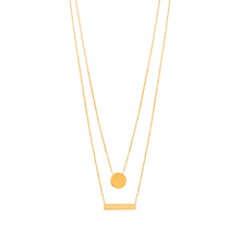 Load image into Gallery viewer, Mystigrey Lucy Circle 18K Gold Plated  Dual Necklace for Women Circle Bar

