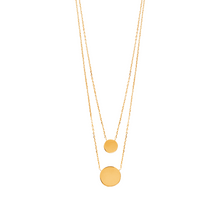 Load image into Gallery viewer, Mystigrey Lucy Double Circle 18K Gold Plated  Dual Necklace for Women two Circles
