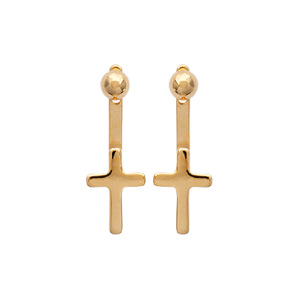 Mystigrey Cross 18K Gold Plated Jacket Earrings for Women