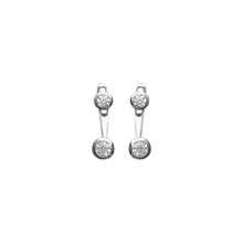 Load image into Gallery viewer, Mystigrey Liberty .925 Sterling Silver Plated Rhodium Jacket Earrings for Women with Cubic Zirconia
