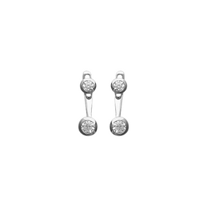 Mystigrey Liberty .925 Sterling Silver Plated Rhodium Jacket Earrings for Women with Cubic Zirconia