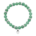 Rio Stainless Steel Bracelet Green Quartzite  Large