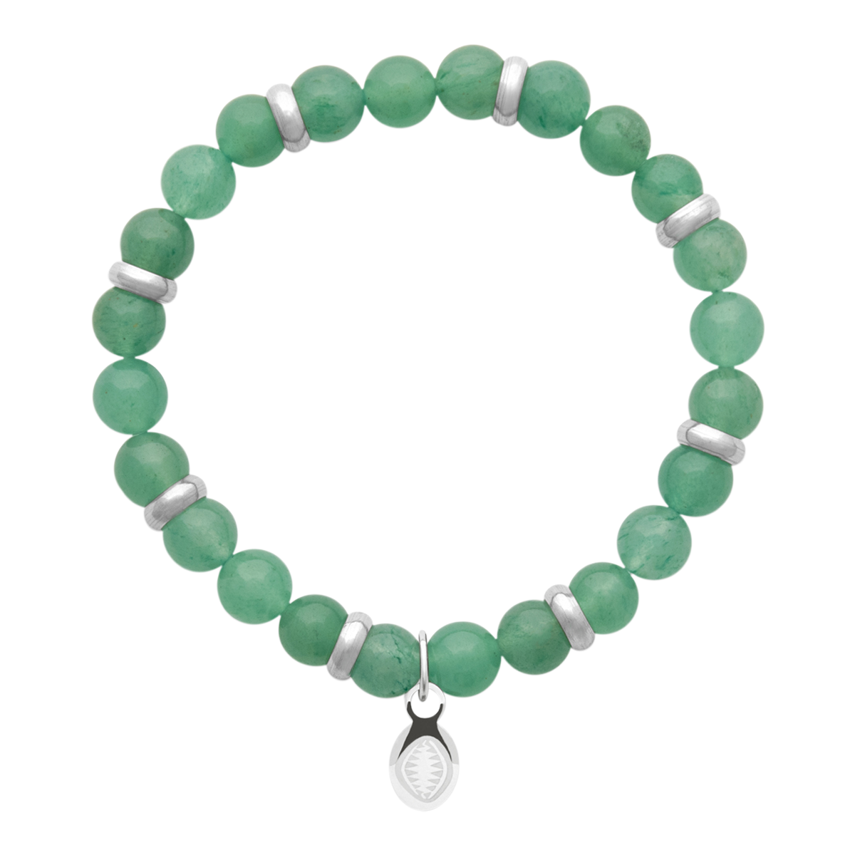 Rio Stainless Steel Bracelet Green Quartzite  Large