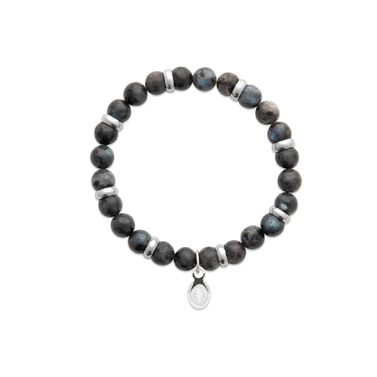 Mystigrey Rio Stainless Steel Bracelet for Men Grey Labradorite  Large