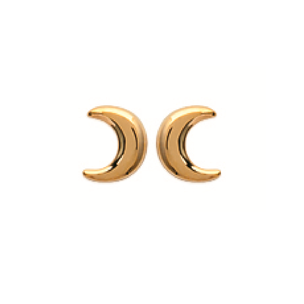 Mystigrey Moon 18K Gold Plated Stud Earrings for Women 2 Small Moons