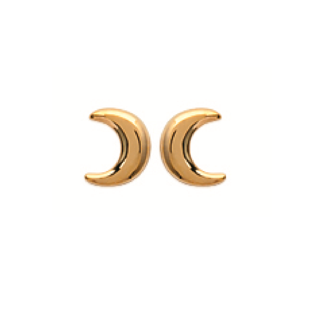 Mystigrey Moon 18K Gold Plated Stud Earrings for Women 2 Small Moons
