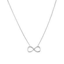 Load image into Gallery viewer, Mystigrey Infinity .925 Sterling Silver Plated Rhodium and 18K Gold Plated Necklace
