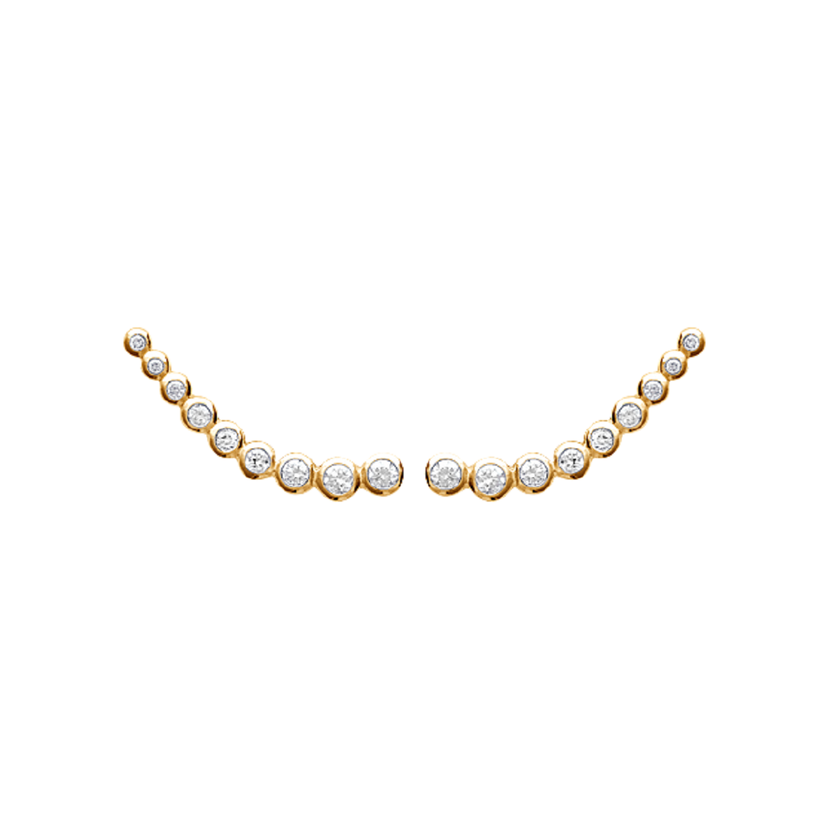 Mystigrey Elizabeth .925 Sterling Silver Plated Rhodium, 18K Rose Gold Plated and 18K Gold Plated Climber Earrings for Women with Cubic Zirconia