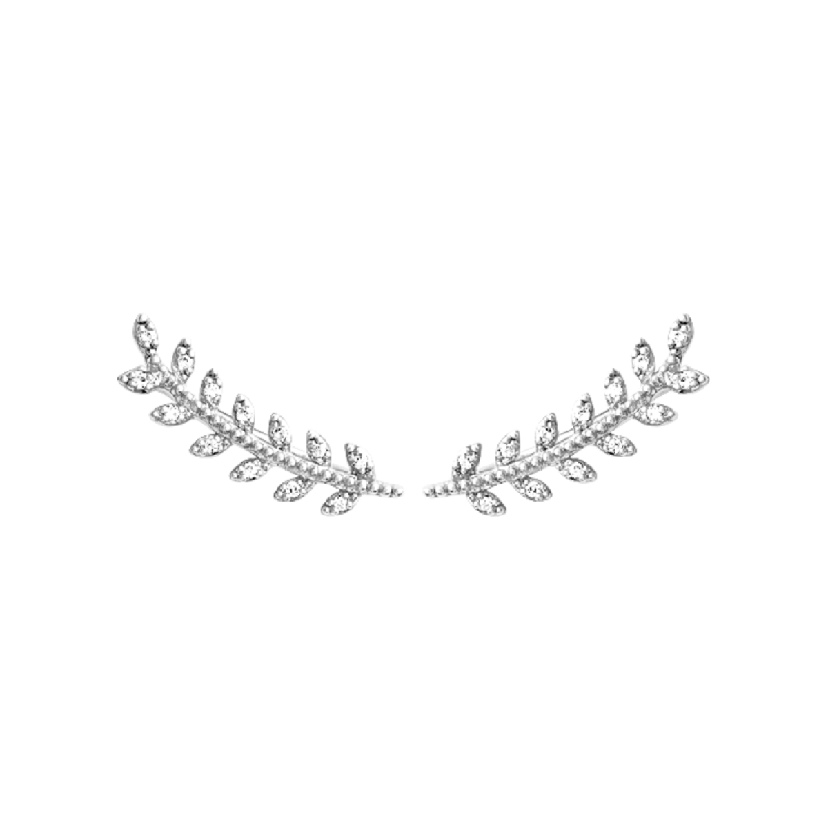 Mystigrey Eden .925 Sterling Silver Plated Rhodium, 18K Rose Gold Plated and 18K Gold Plated Climber Earrings for Women with Cubic Zirconia