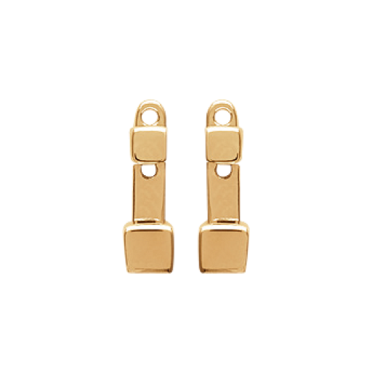 Brooke Square Jacket Earrings in 925 Sterling Silver Plated Rhodium or 18K Gold Plated