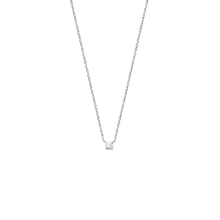 Load image into Gallery viewer, Mystigrey .925 Sterling Silver Plated Rhodium Necklace for Women with Solitary Cubic Zirconia
