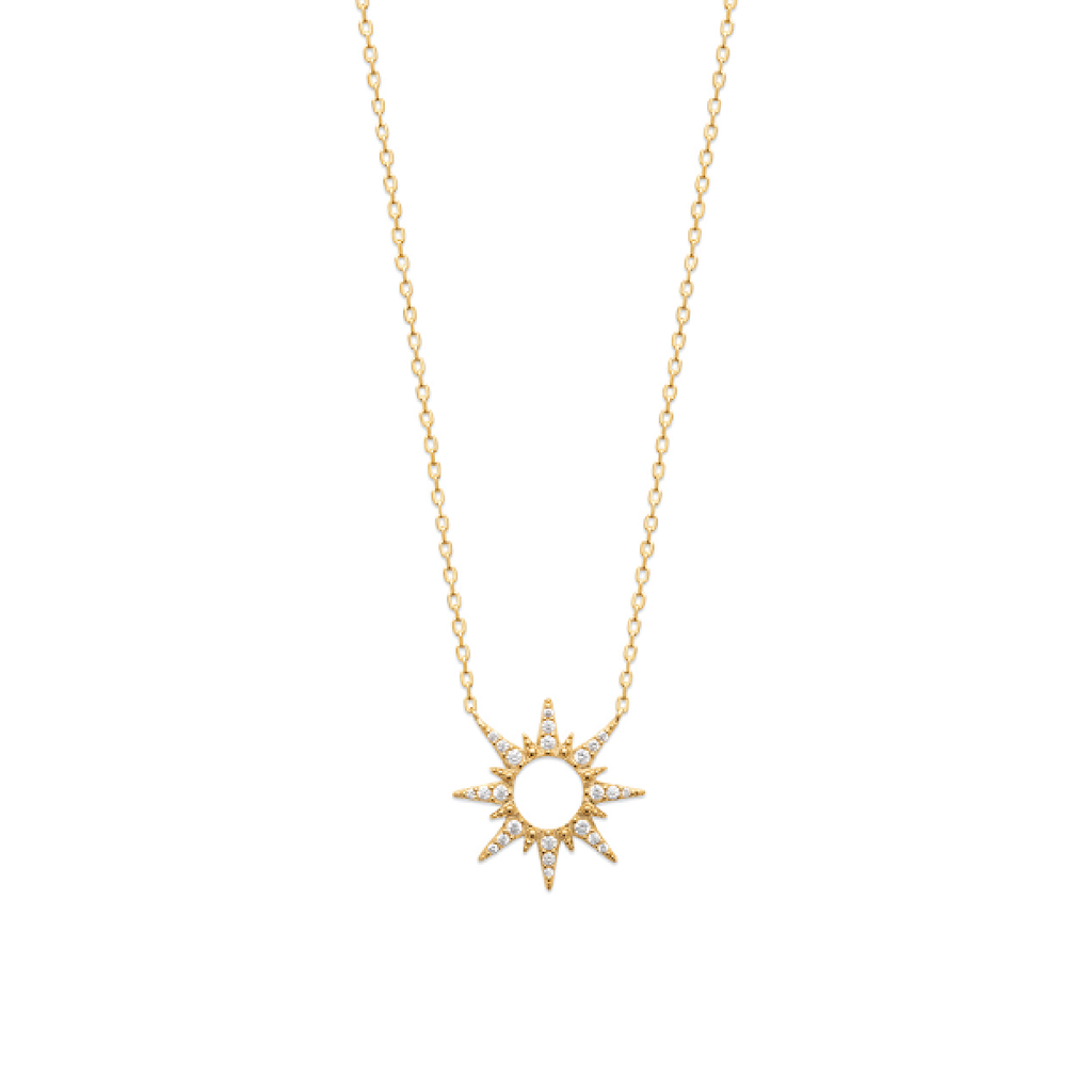 Soleil Sun Necklace in 18K Gold Plated