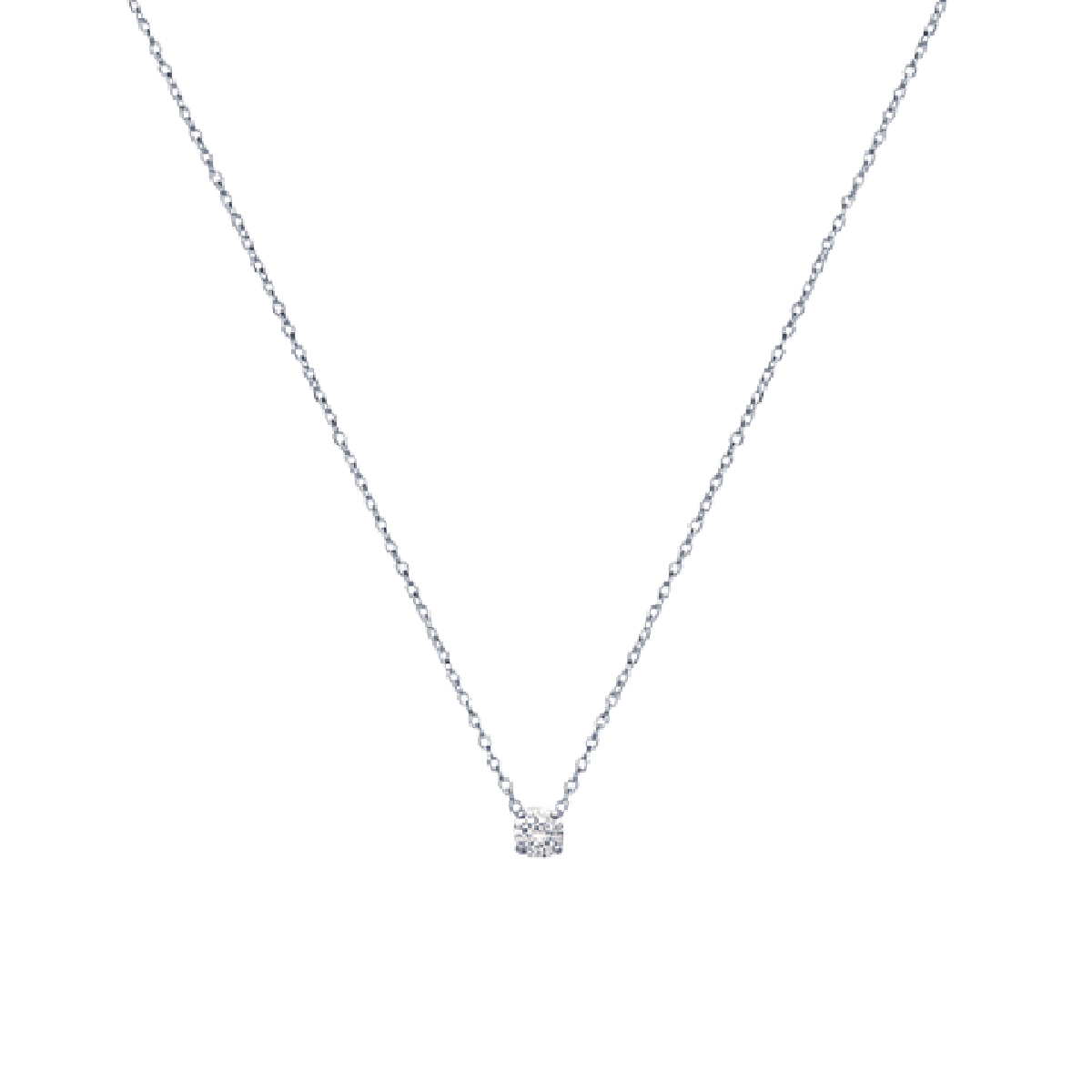 Solitaire Necklace in 925 Sterling Silver Plated Rhodium