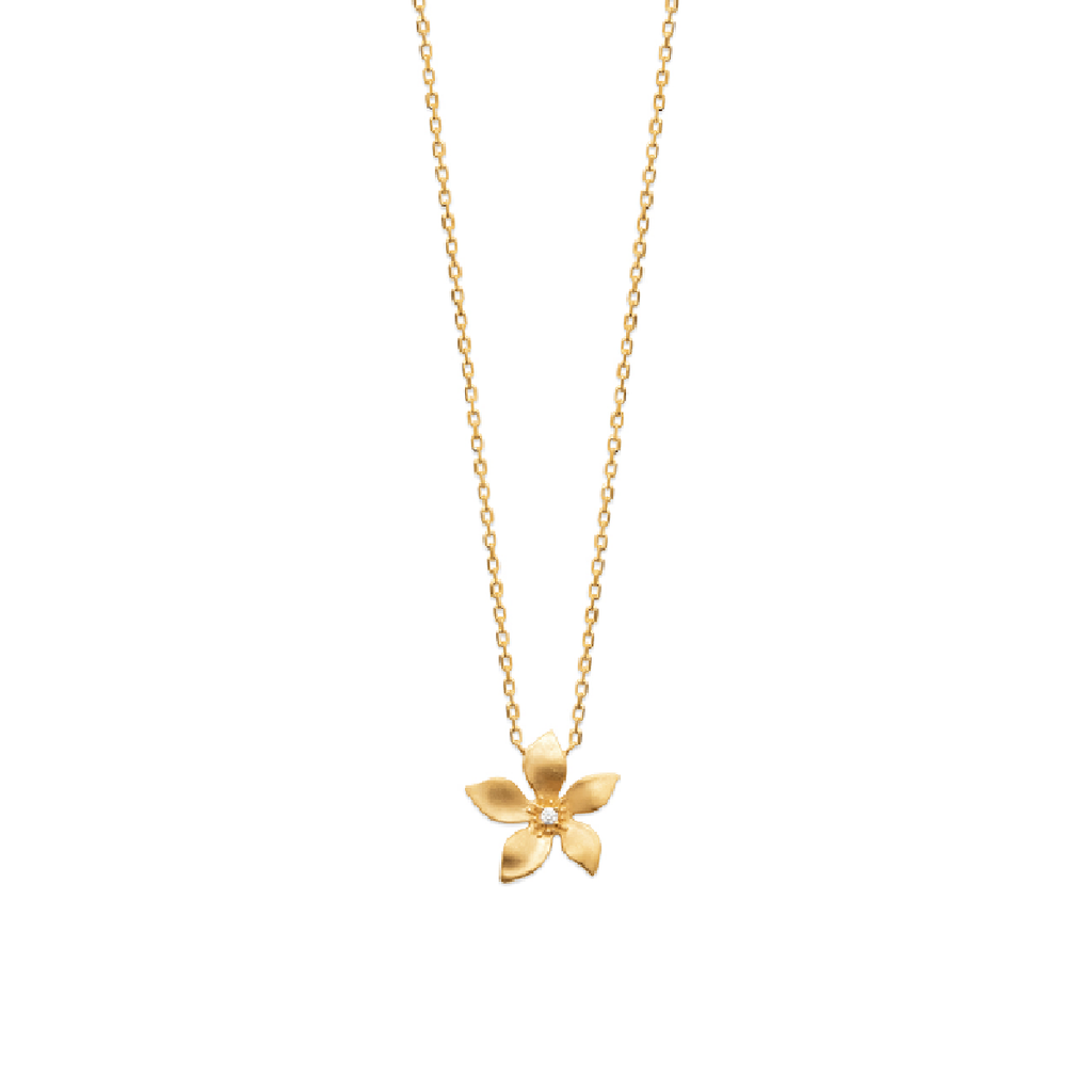 Leilani Flower Necklace in 18K Gold Plated
