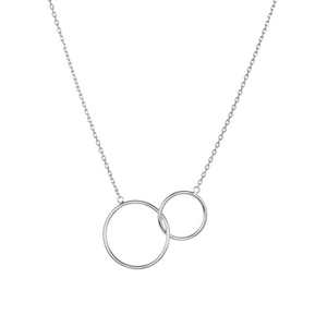Mystigrey Lola Mother Daughter .925 Sterling Silver Plated Rhodium, 18K Rose Gold Plated and 18K Gold Plated Necklace