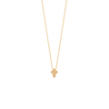 Mystigrey Small Cross 18K Gold Plated Necklace for Women with Cubic Zirconia White