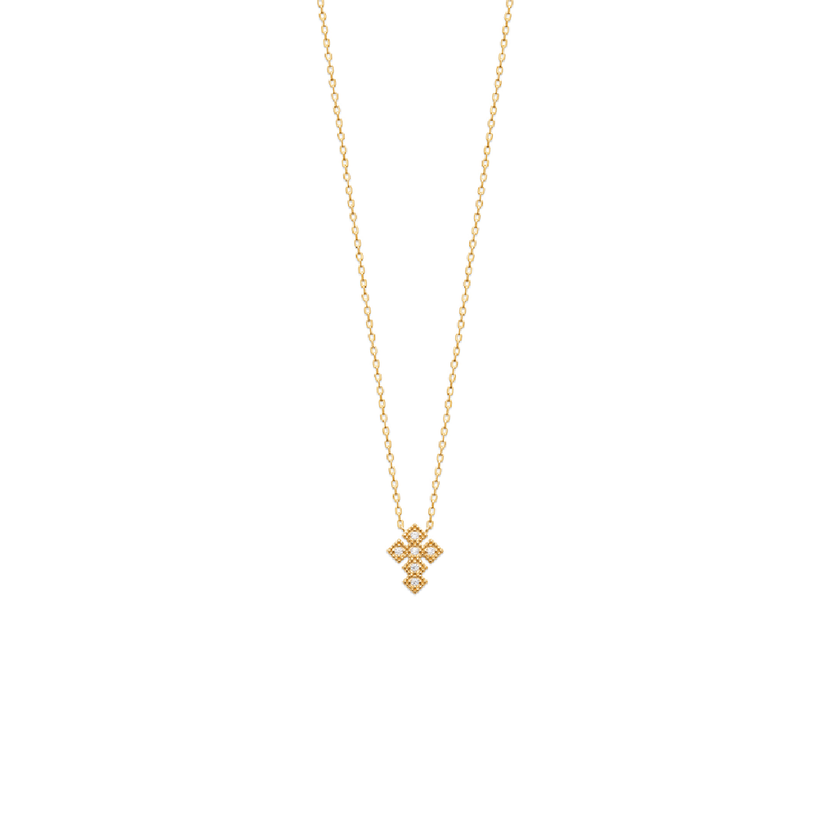 Mystigrey Small Cross 18K Gold Plated Necklace for Women with Cubic Zirconia White