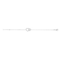 Mystigrey Milena Two Small Hearts .925 Sterling Silver Plated Rhodium and 18K Gold Plated Bracelet for Women with Cubic Zirconia
