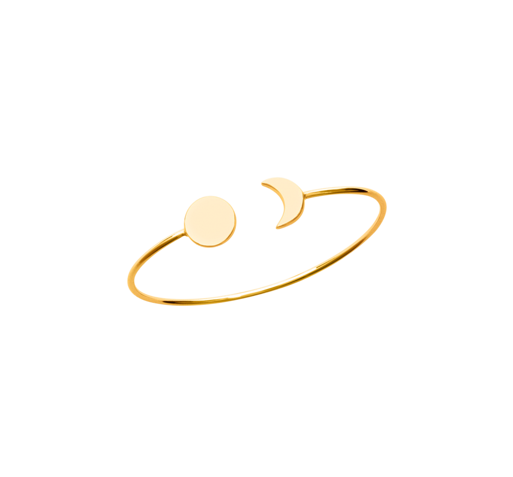 Mystigrey Moon 18K Gold Plated Bangle for Women