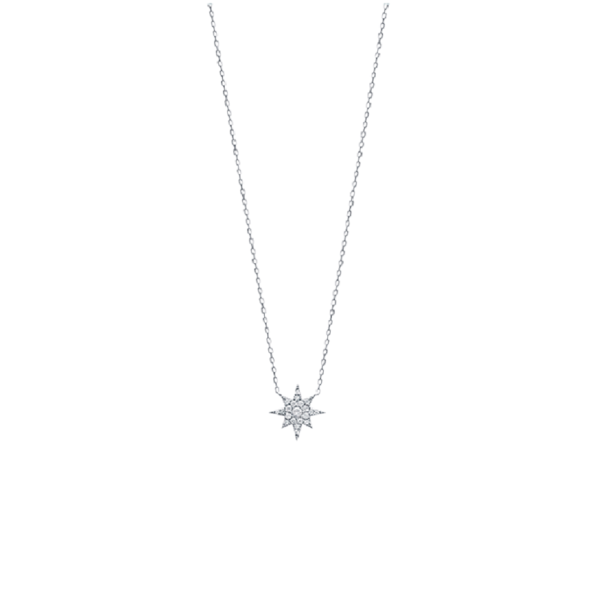 Mystigrey Polaris .925 Sterling Silver Plated Rhodium Necklace for Women with Cubic Zirconia