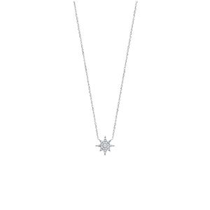 Mystigrey Polaris .925 Sterling Silver Plated Rhodium Necklace for Women with Cubic Zirconia