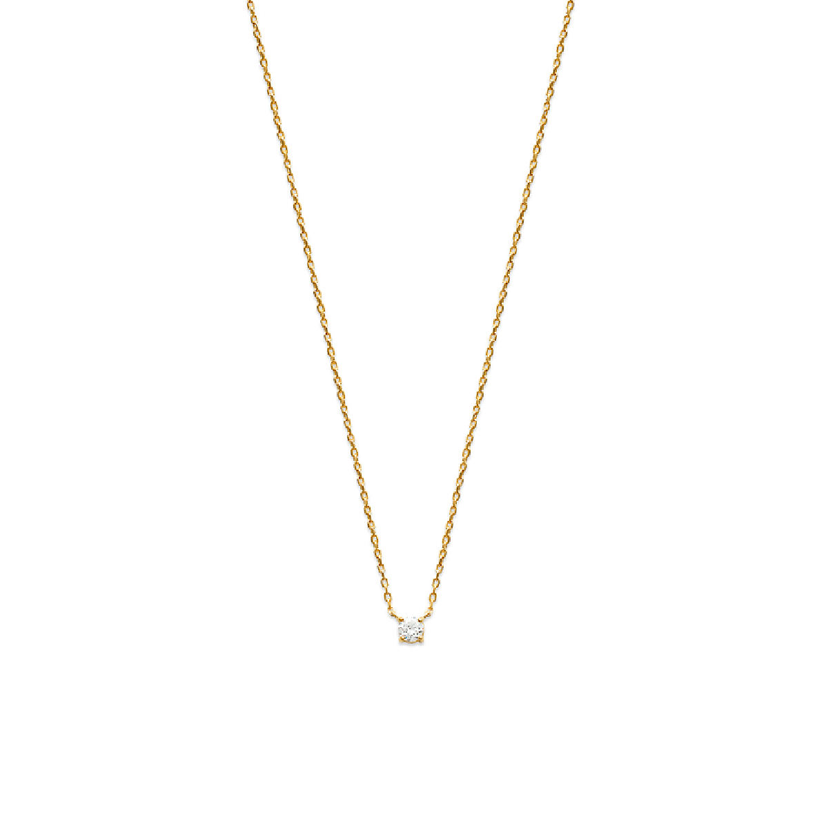 Mysti 18K Gold Plated  Necklace for Women with Solitary Square Cubic Zirconia