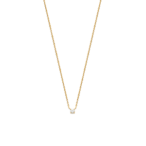 Mysti 18K Gold Plated  Necklace for Women with Solitary Square Cubic Zirconia