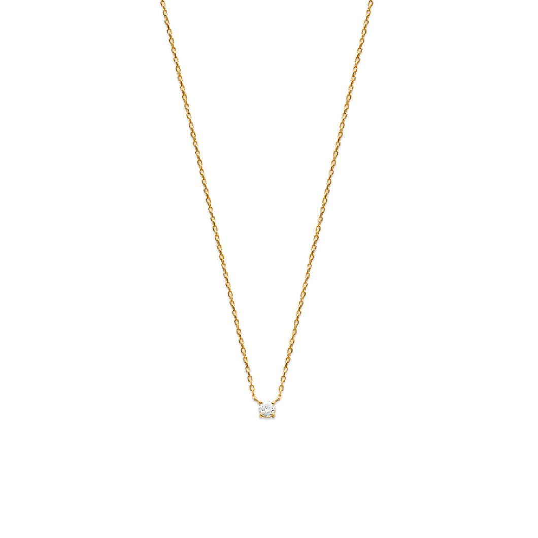 Mysti 18K Gold Plated  Necklace for Women with Solitary Square Cubic Zirconia