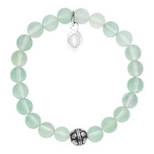 Load image into Gallery viewer, Rio Stainless Steel Bracelet Pale Green Fluorite with Steel Bead   Small
