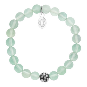 Rio Stainless Steel Bracelet Pale Green Fluorite with Steel Bead   Small