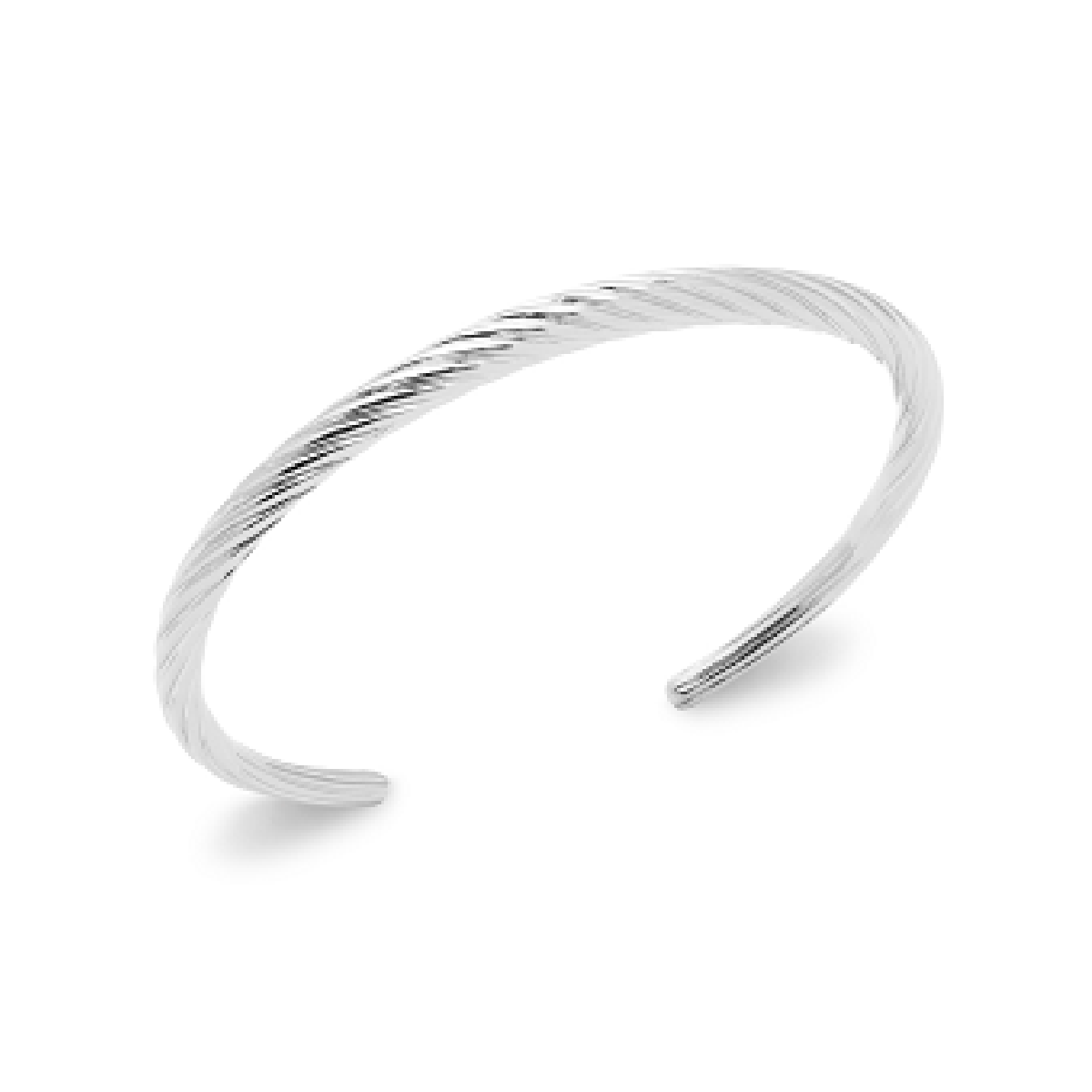 Mystigrey Josephine .925 Sterling Silver Plated Rhodium Bangle for Women