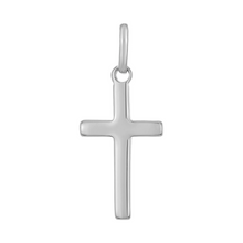 Load image into Gallery viewer, Mystigrey Cross .925 Sterling Silver Plated Rhodium and 18K Gold Plated Pendant for Women and Men  X Large 2 inches x 1.2 inch and Large 1.1 inch x.6 inch and Small 0.8 inch x 0.4 inch
