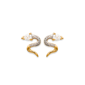 Mystigrey Serpenti 18K Gold Plated Earrings with Cubic Zirconia