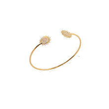 Load image into Gallery viewer, Mystigrey Sunny 18K Gold Plated Sunflower Bangle for Women with Cubic Zirconia
