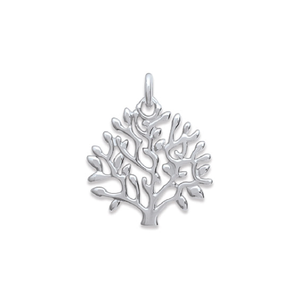 Tree 925 Sterling Silver Plated Rhodium Pendant