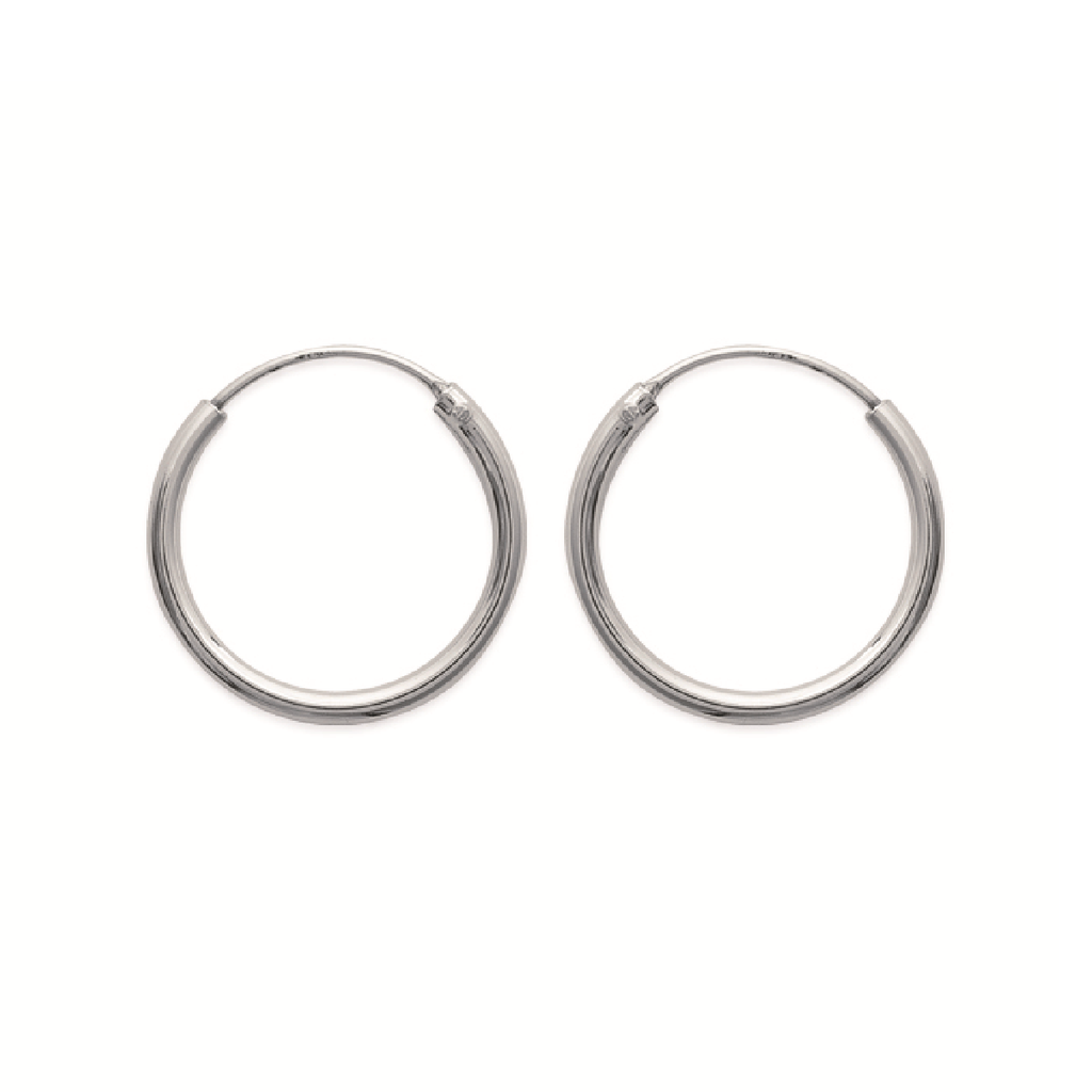 Mysti .925 Sterling Silver Plated Rhodium Hoop Earrings