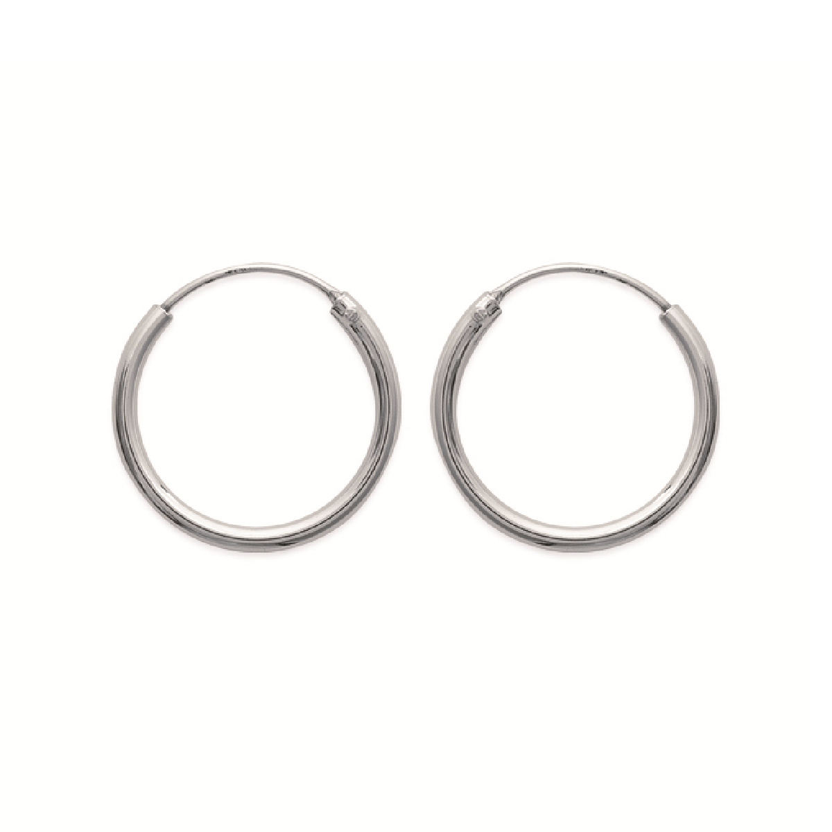 Mysti .925 Sterling Silver Plated Rhodium Hoop Earrings