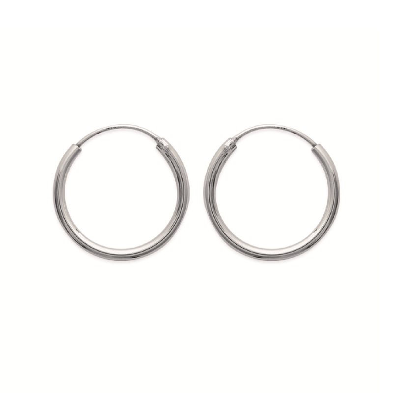 Mysti .925 Sterling Silver Plated Rhodium Hoop Earrings