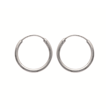Load image into Gallery viewer, Mysti .925 Sterling Silver Plated Rhodium Hoop Earrings
