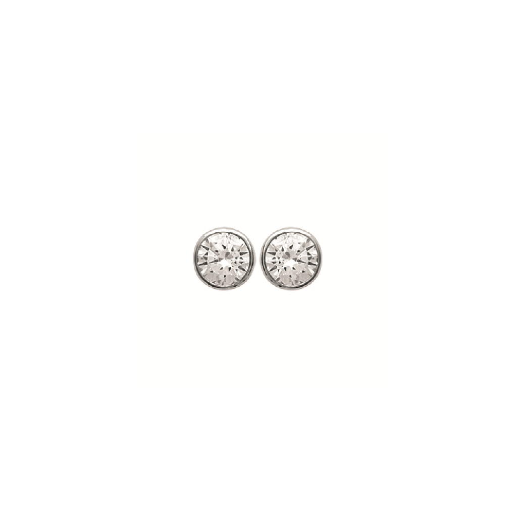 Hannah Solitaire Earrings in 925 Sterling Silver Plated Rhodium